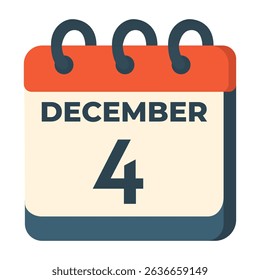 4 December vector on white background
Vector calendar with date