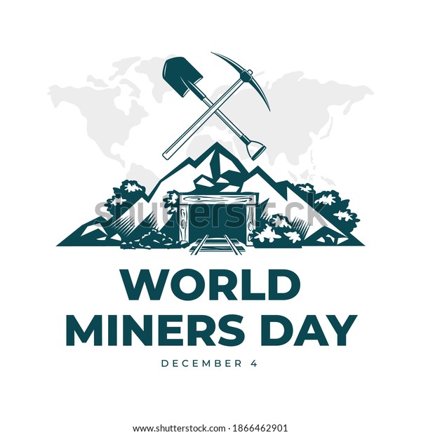 4 December World Miners Day Stock Vector (Royalty Free) 1866462901