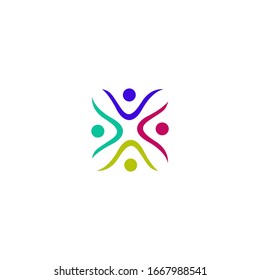 4 DESIGN PEOPLE ELEMENTS, TOGETHER ON WHITE
