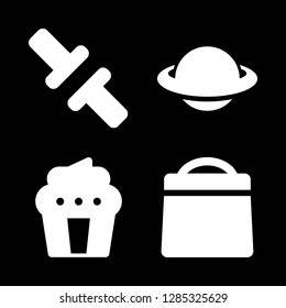 4 dessert icons with bag filled tool and cupcake in this set