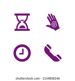 4 dial icons in vector set. clock, spiral and telephone illustration for web and graphic design