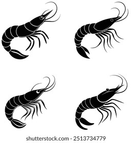 4 difference Cameron  fish silhuette vector illustration