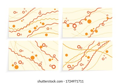 4 Different abstract backgrounds, Dynamic geometric shapes compositions, Flat and clean style, Applicable for any graphic works.