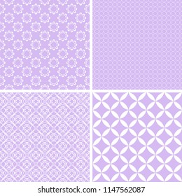 4 different baby girl seamless patterns. Ttexture for wallpaper, fill, web page background, surface texture.