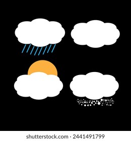 4 different Cloud and Weather Icons  