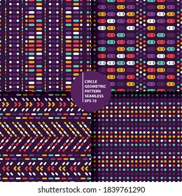 4 different collorful modern vector patterns, seamless