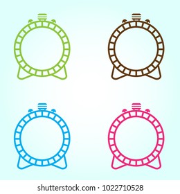 4 Different Color Clock Icon Templates. Time logos that can be utilize stores watches, jewelry, clothing and apparel stores, footwear, fashion, design, among other uses. Its design is very sim