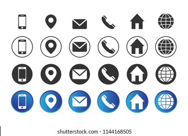 4 Different Contact Information Icons In Vector