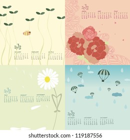 4 different design for 4 seasons 2013 calendar.