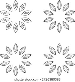 4 Flor Diferente, Conjunto de Flor Bonito, Design de Flora