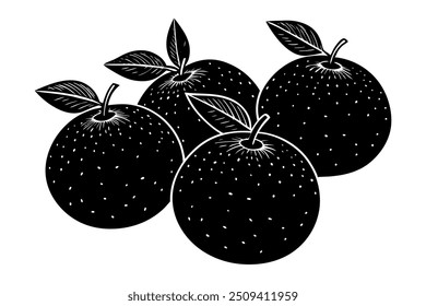 4 different orange sihouette vector illustration