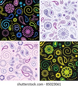 4 different paisley backgrounds