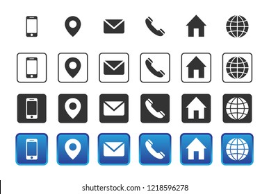 4 different phone square icons vector