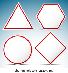 4 Different road sign shapes