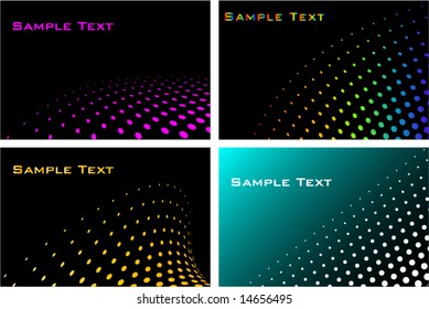4 different seamless halftone background set