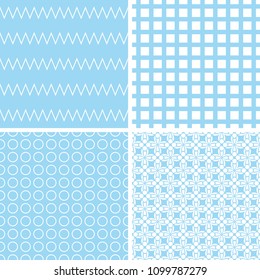 4 different seamless patterns. Endless texture for wallpaper, fill, web page background, surface texture. vector illustration.