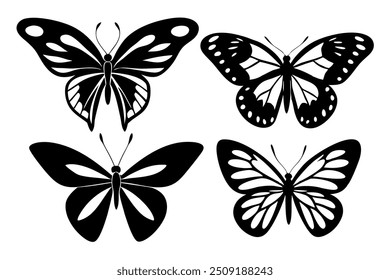 4 different silhouette vector illustration