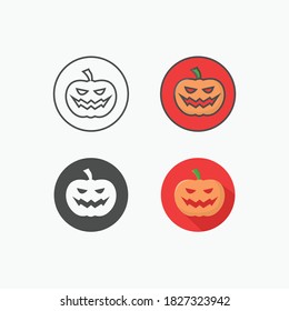 4 different style of pumpkin icons