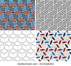 4 different vector patterns in the same package(eps). One pattern is paid and 3 are free (white dividing lines)