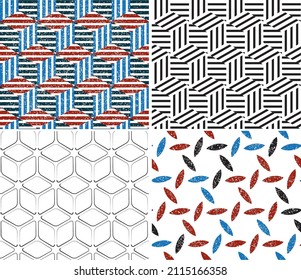 4 different vector patterns in the same package(eps). One pattern is paid and 3 are free (white dividing lines)