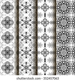 4 different vector seamless patterns. Endless texture can be used for wallpaper, pattern fills, web page background,surface textures.