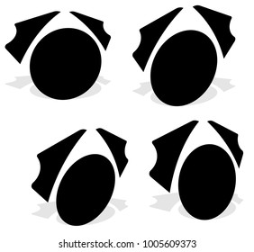 4 diffferent abstract icons