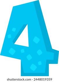 4 Digit Number Funny Alphabet Vector Illustration