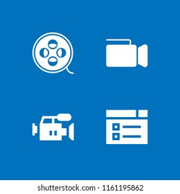 4 director icons in vector set. video web, film and video camera illustration for web and graphic design