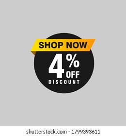 4 discount, Sales Vector badges for Labels, , Stickers, Banners, Tags, Web Stickers, New offer. Discount origami sign banner