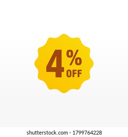 4 discount, Sales Vector badges for Labels, , Stickers, Banners, Tags, Web Stickers, New offer. Discount origami sign banner