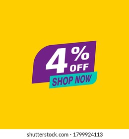 4 discount, Sales Vector badges for Labels, , Stickers, Banners, Tags, Web Stickers, New offer. Discount origami sign banner