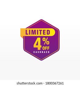 4 discount, Sales Vector badges for Labels, , Stickers, Banners, Tags, Web Stickers, New offer. Discount origami sign banner