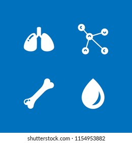 4 dna icons in vector set. blood, biology and atom illustration for web and graphic design