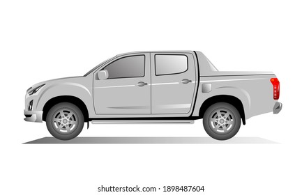 4 door pickup. Graphic design Vector.