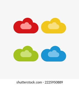 4 double icons in vector Art file. Duplicate symbols EPS 10 file