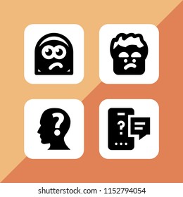4 doubt icons in vector set. sceptic and question illustration for web and graphic design