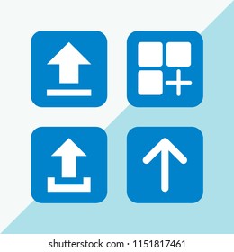 4 download icons in vector set. app and upload illustration for web and graphic design