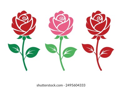 4 drawings Rose vector image 