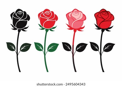 4 dibujos Imagen de Vector rosa 