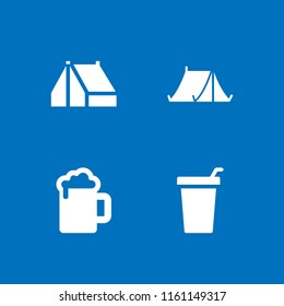 4 drinks icons in vector set. tent and drink illustration for web and graphic design