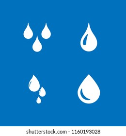 4 droplet icons in vector set. water drop, droplet of water, drop and shower illustration for web and graphic design