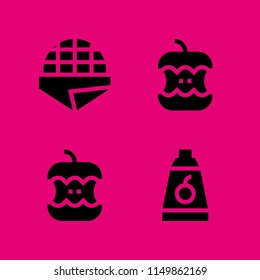 4 eat icons in vector set. stroopwafel and food and restaurant illustration for web and graphic design