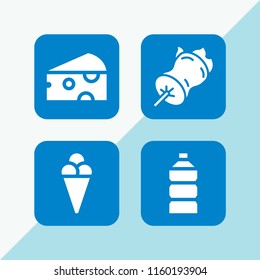 4 eat icons in vector set. food and restaurant illustration for web and graphic design