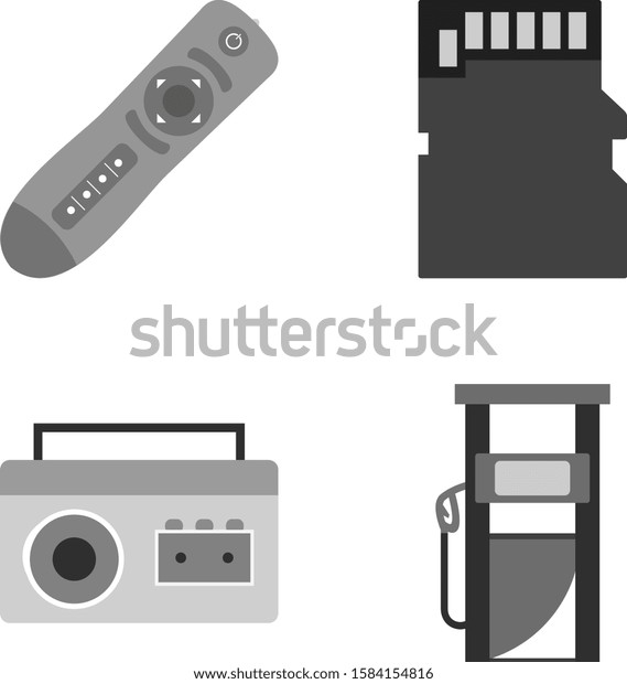 4 Electronic devices Icons Sheet Isolated\
On White Background...\
