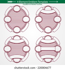 4 Element Emblem Template Horizontal Stripes