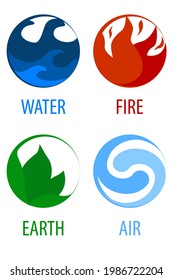 472 Cartoon fire water air earth Images, Stock Photos & Vectors ...