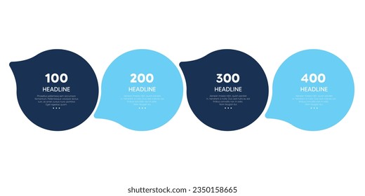 4 elements scheme, diagram. Four empty connected circles. Infographic template.