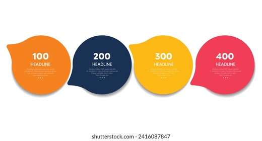 4 elements scheme, diagram. Four empty connected circles. Infographic template.