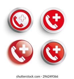4 emergency call icons. Eps 10 vector file.