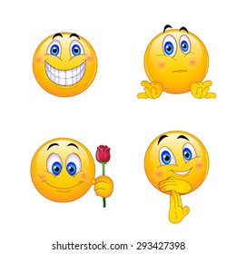 4 Emoji Smiley Faces